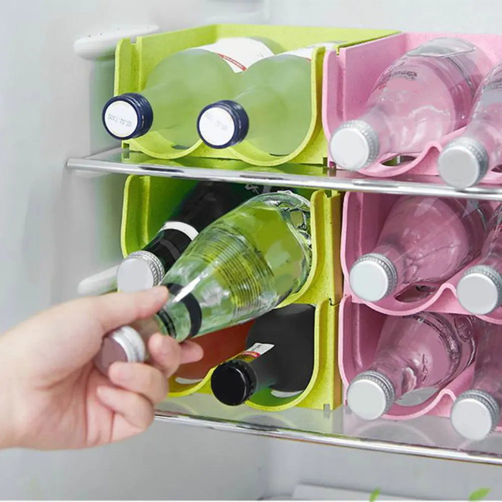 

Drink Rack Storage Box Soda Holder for Refrigerator Beer Green Fridge Organizer