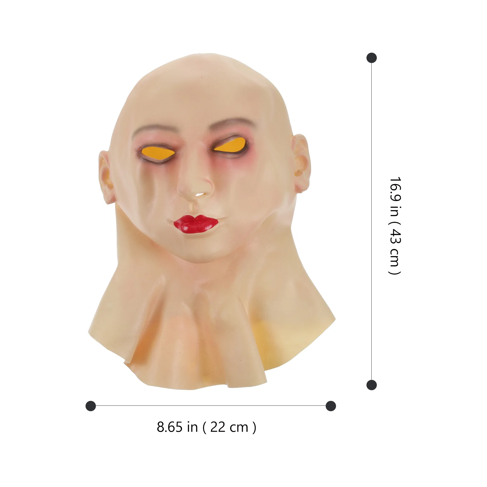 Maschera femminile calva in lattice liscia ed elasticizzata adatta per uomo donna Halloween Party Cosplay Prop Accessorio per costume di bellezza calva