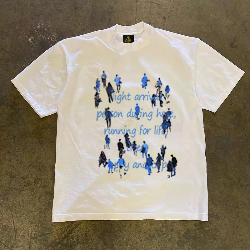Loose Fit Cotton T-Shirt Short Sleeve Double Thread 260 Pure Cotton Unisex Casual Printed Top for Men And Women