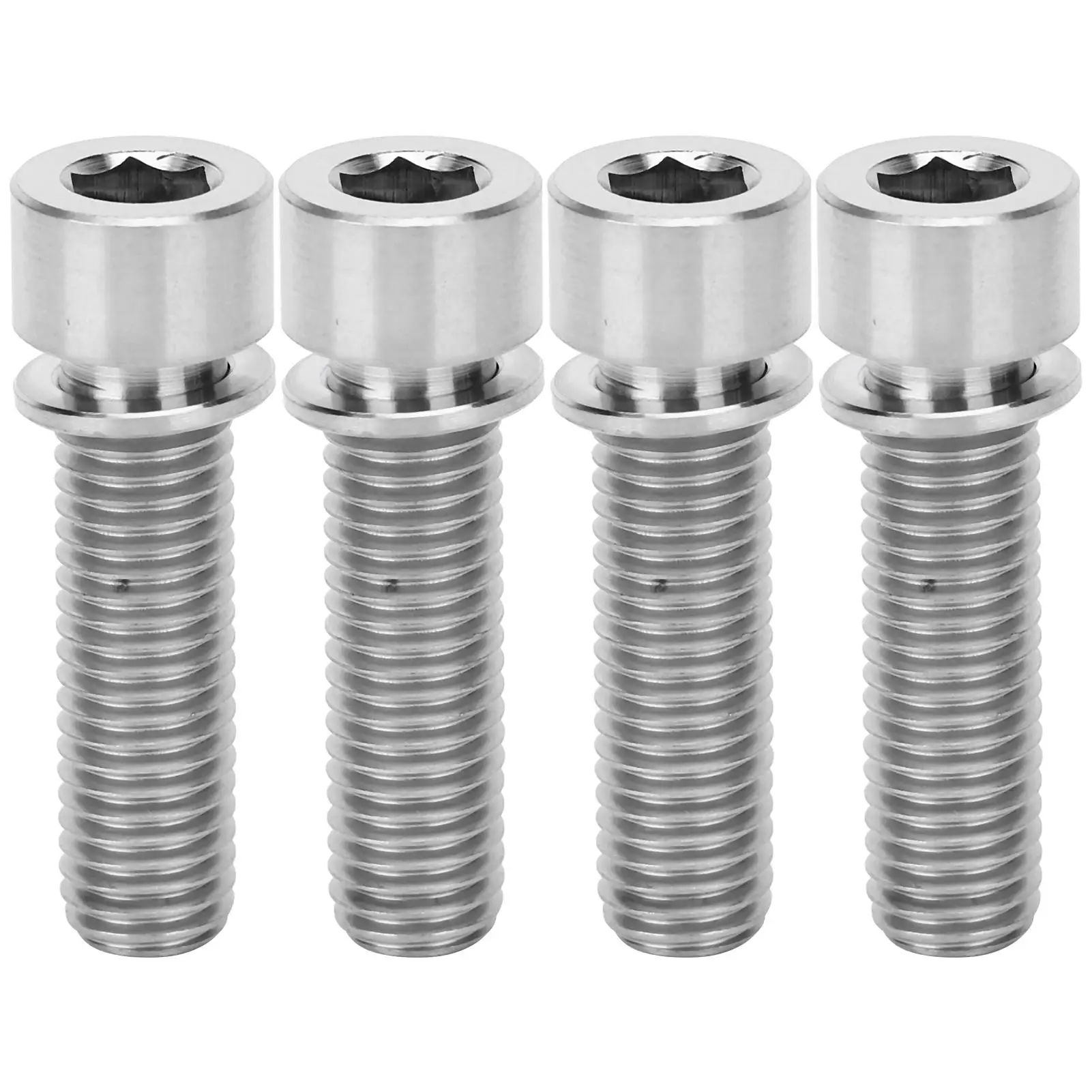 

4Pcs Bike Handlebar Stem Bolts Screw Titanium Alloy Stem Inner Hex Screws M7x25mmTitanium