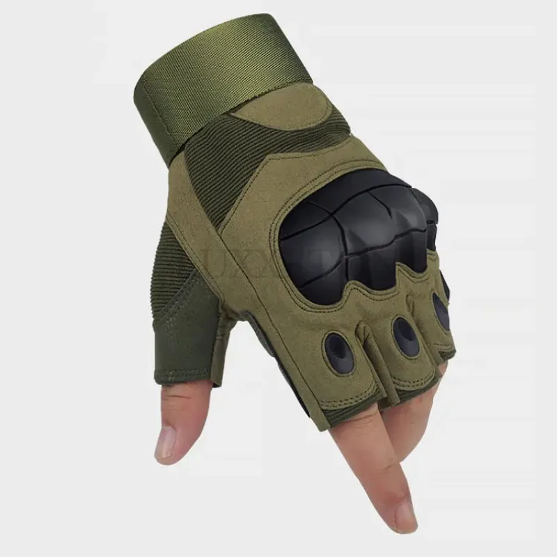 Outdoor Tactical Army Fingerless Gloves Hard Knuckle Paintball Airsoft Hunting Combat Riding Hiking Military Half Finger Gloves