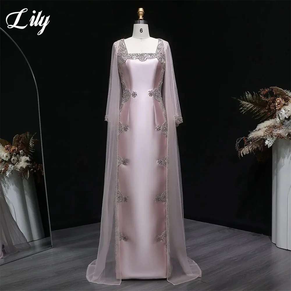 

Lily Pink Party Dress Off Shoulder فساتين السهرة Beading On Chest Night Dress Straight Celebrity Dress Customized