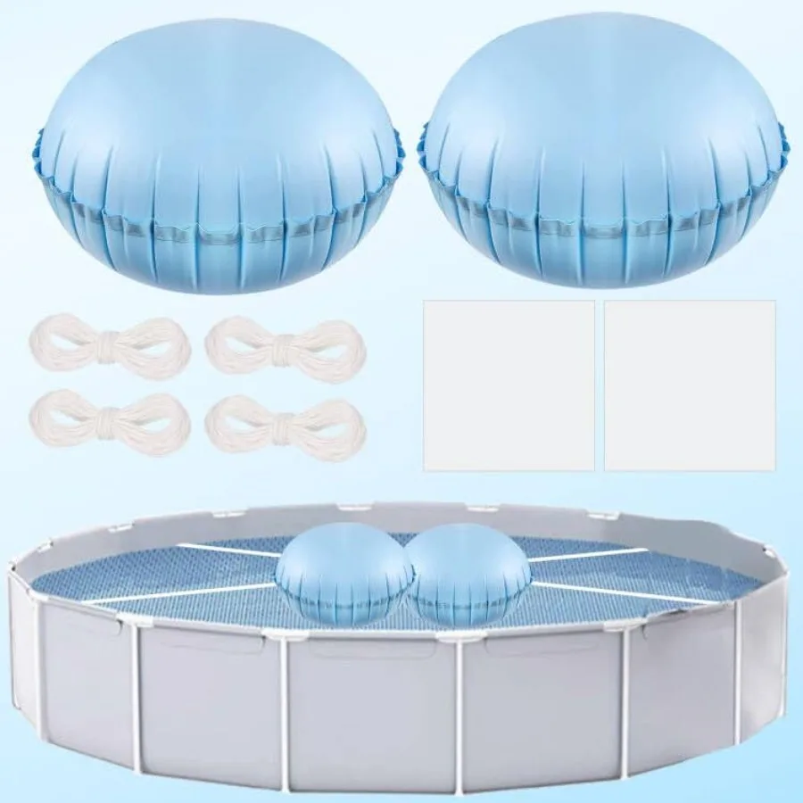 

2 шт. надувных подушек для наземных бассейнов диаметром 4 фута, сверхпрочные, толщиной 0,4 мм, для зимнего закрытия бассейна, комплект для зимнего хранения бассейна
