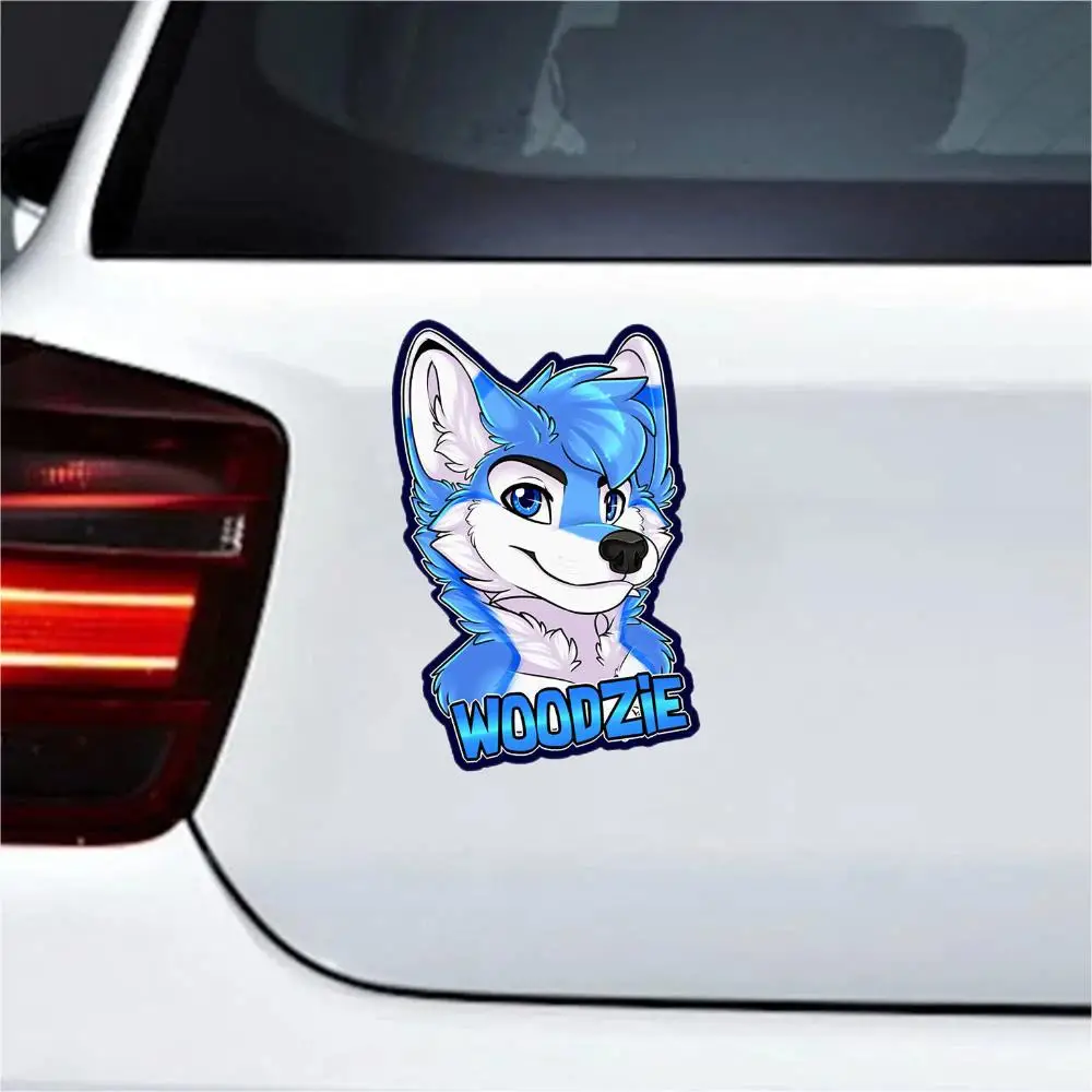 Fluffy Wolf Pick Car Sticker Animal Decal Rear Trunk Bumper cover scratches windshield and trunk stickers Decoration-