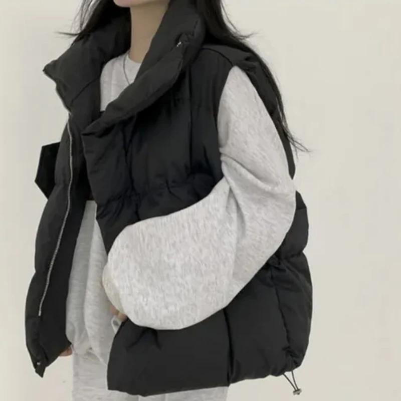 ITOOLIN ملابس خارجية جديدة للخريف والشتاء على الطراز الكوري سترة قطن بدون أكمام ملابس خارجية سميكة سترة قطنية