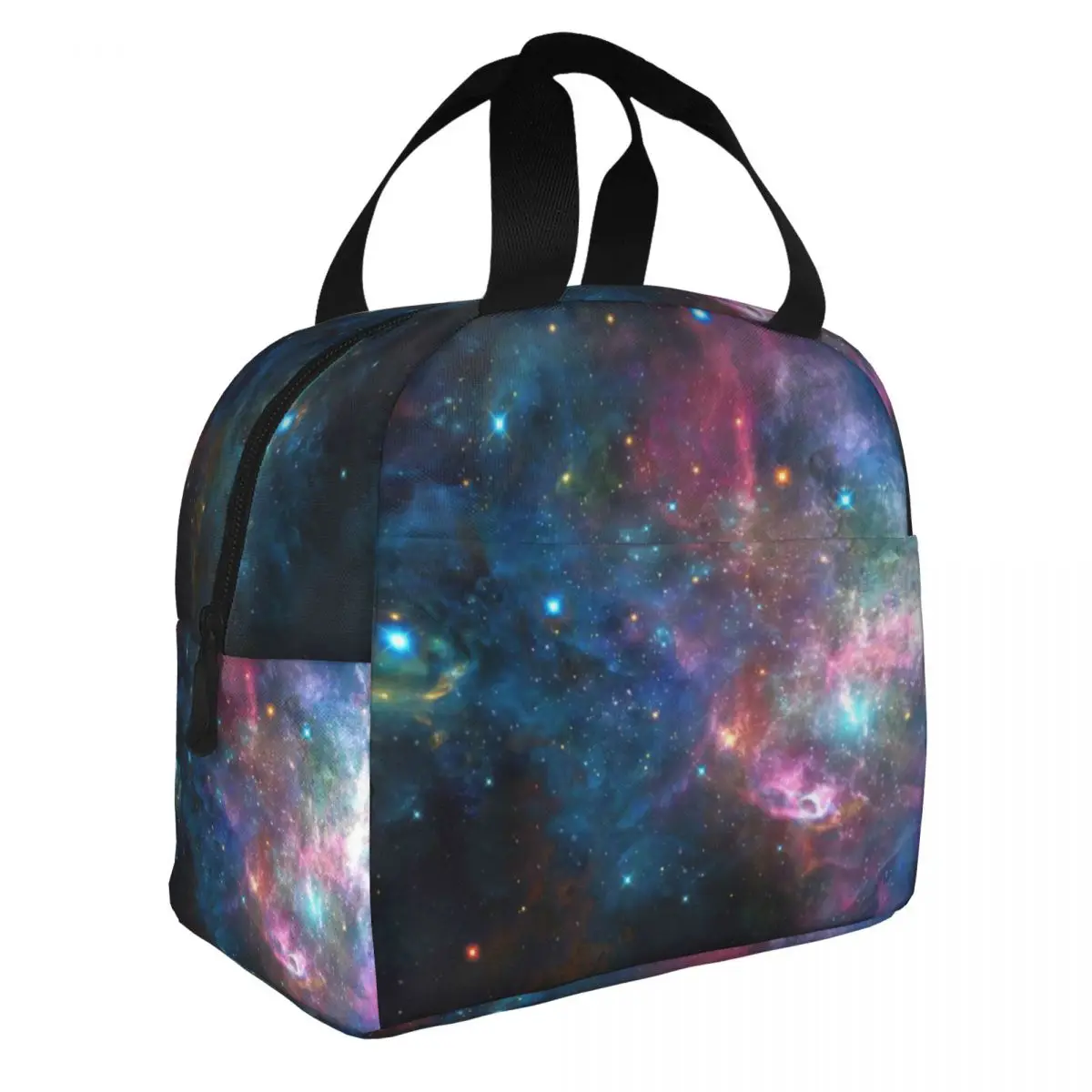 

Galaxy Starry Sky Lunch Bento Bags Portable Aluminum Foil thickened Thermal Cloth Lunch Bag for Women Men Boy