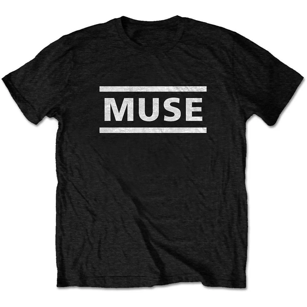 Muse Minimalistisches Logo-Print-Baumwoll-T-Shirt Alternative Rock Band Unisex Kurzarm-T-Shirt
