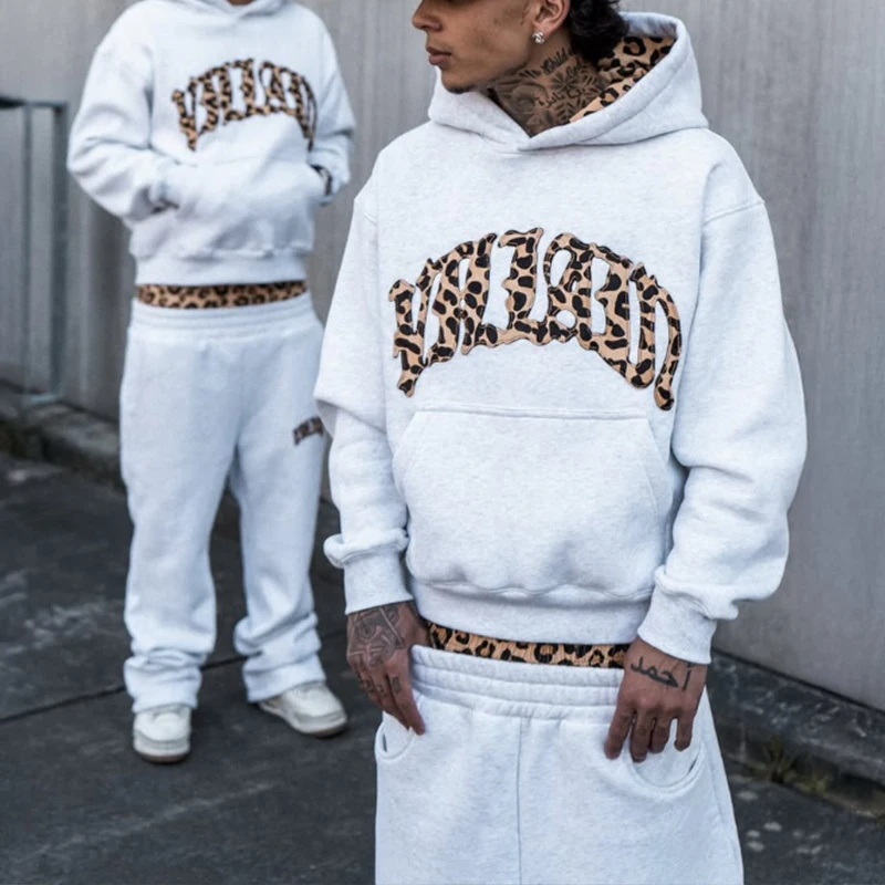 Y2K New Aesthetic Lining Gothic Leopard Embroidered Street Double Waist Men's and Women's Multi functional Casual Hip Hop Pants