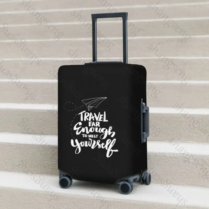 Travel life calligraphy inspirational motivational quotes Luggage Protective Cover Zipper Suit For 18-32 in Bag Trolley Travel