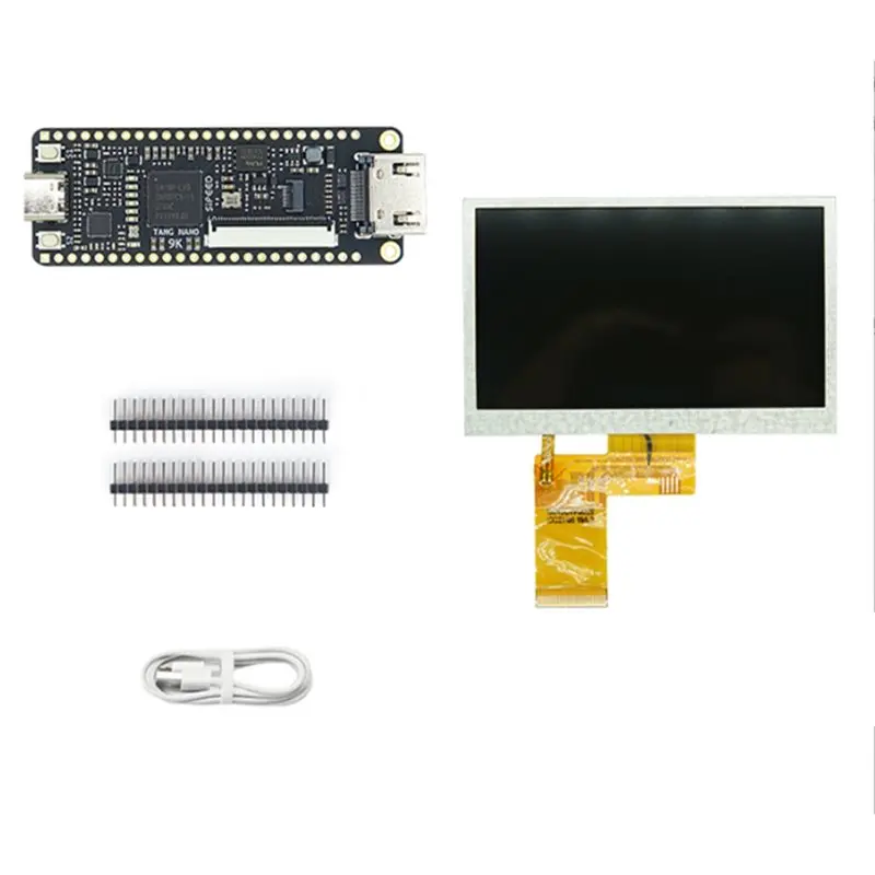 

For Tang Nano 9K RISC-V RV -Compatible FPGA Development Board+ 4 Inch SPI Screen+ 2.54Mm Pin Header For Gaoyun GW1NR-9-ABIU