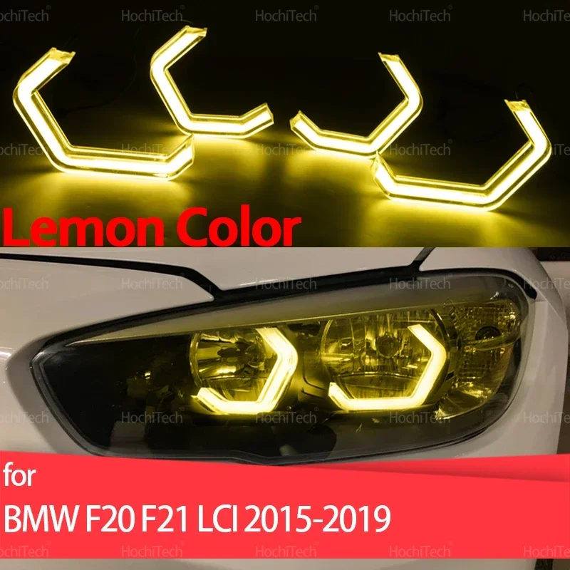 

Crystal M4 Style Lemon Yellow Ring Angel Eyes LED White Headlight Light Rings Kit DRL for BMW 1 Series F20 F21 LCI 2015-2019