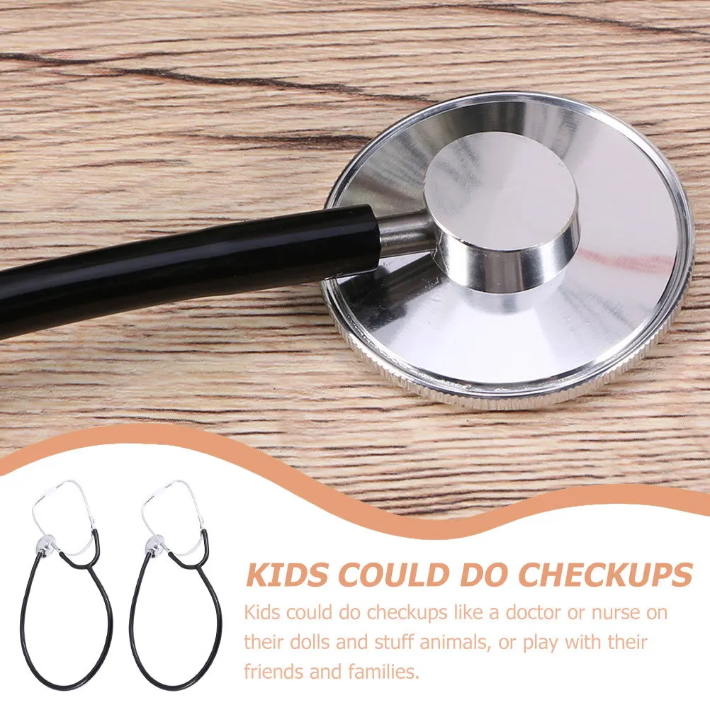 

2 шт. детский стетоскоп для детей, когнитивный медицинский инструмент, портативный обучающий помощник, звук легких сердца, обучающая больница