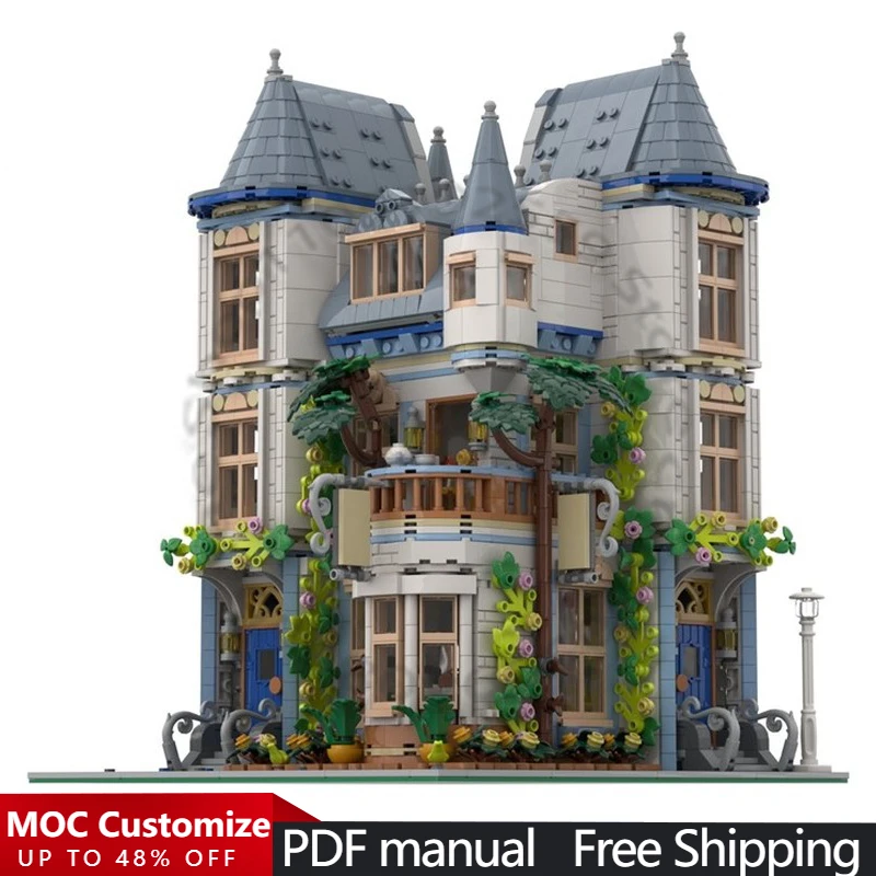 3009 PCS Modular Construction Corner Castle BNB - Modification of Set 42638 MOC Customize Modular Simple DIY Toy Birthday Gift