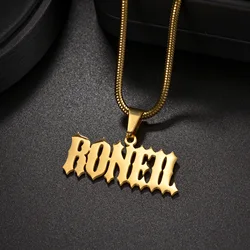 Catena di serpente rotonda personalizzata personalizza la collana con ciondolo con nome per le donne regalo di accessori per feste di gioielli in acciaio inossidabile di fascia alta