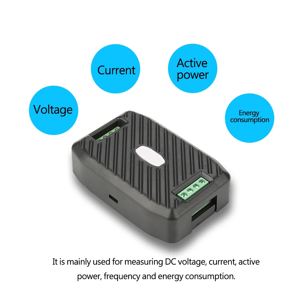 Medidor de amperios CC, rango de medida de corriente 0,01-10A, voltaje de derivación incorporado, corriente, medidor de consumo de energía, módulo de comunicación
