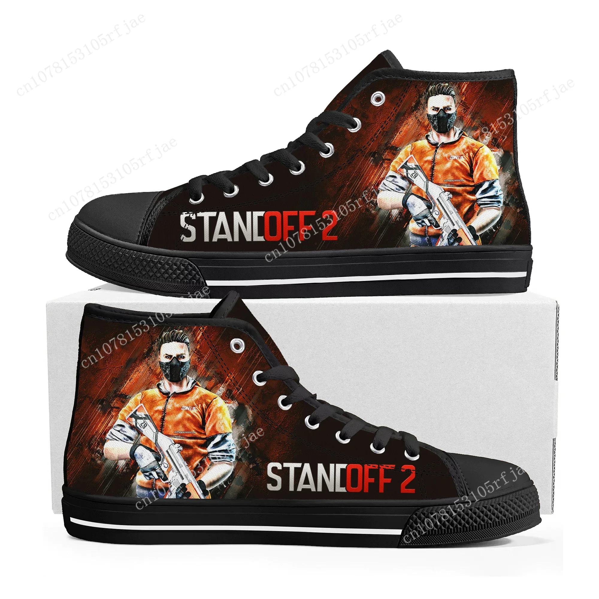 Standoff 2 High Top Sneakers Hot Cartoon Game Mens Womens Teenager Fashion High Quality Canvas Sneaker Custom Built Couple Shoes