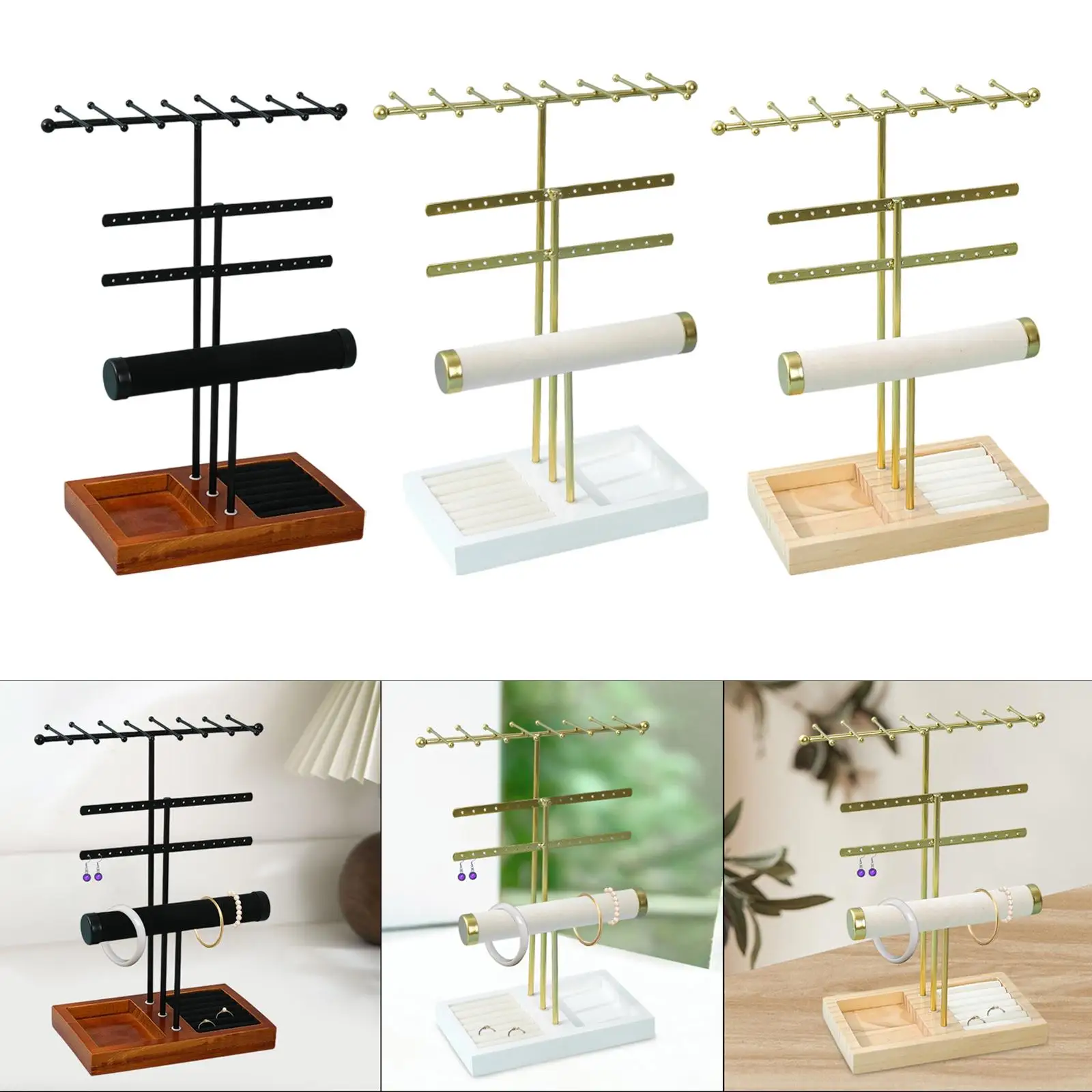 

Jewelry Organizer Jewelry Display Stand Versatile Ring Tray Bracelet Holder for