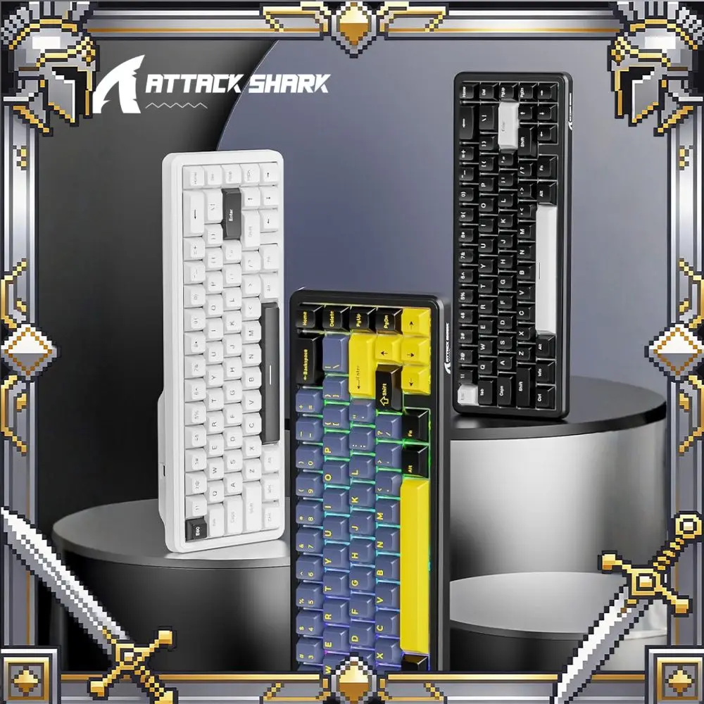 ATTACK SHARK X65 HE Magnetic Switch Keyboard Wired Gaming Rapid Trigger RGB 0.01mm RT Accuracy 8Khz 60% Mechanical Keyboard Gift