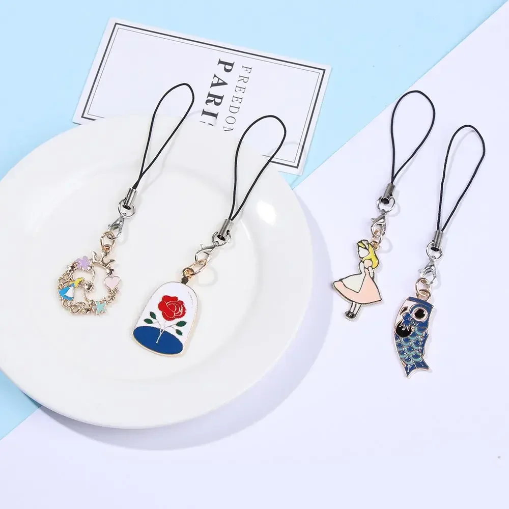 Hang Rope Key Strap Lanyard Cat Phone Case Pendant Flower Mini Cute