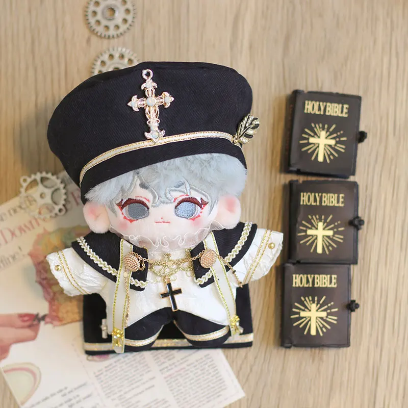 10cm Plush Toy Doll Clothes Godfather Cloak Cross Decorative Hat Cosplay Singer Leader Costume Male And Female Birthday Gifts