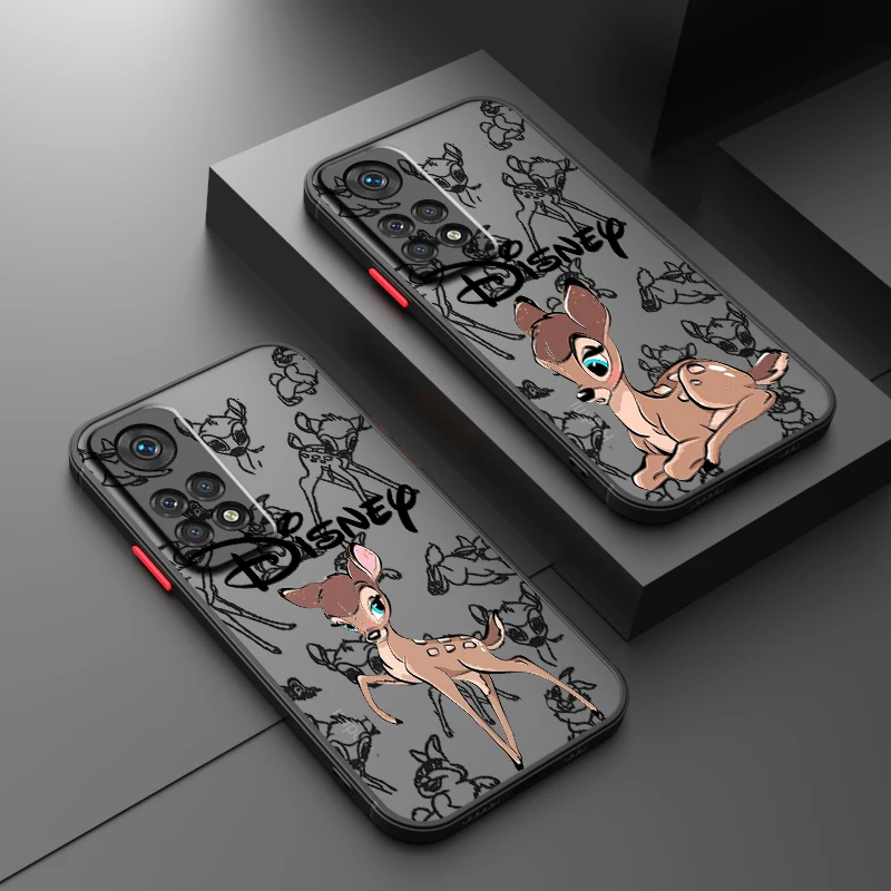 Disney Bambi Cute Catroon Frosted Translucent For Redmi Note 13R 13 12 12S 12T 11 11T 11E 10 Pro Plus 5G TPU Phone Case