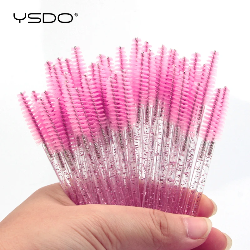 5/25/50 piezas cepillos de cristal para pestañas, profesionales para cejas y pestañas, herramienta de belleza para maquillistas 3