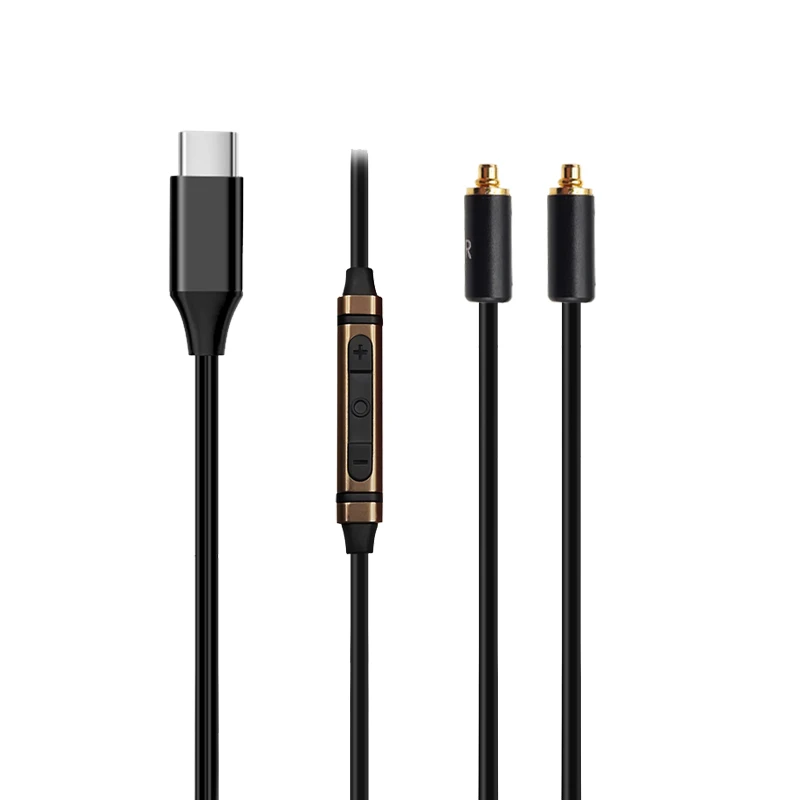 Para se215 se535 se846 n5005 n3bp n40 n1ap fones de ouvido de alta fidelidade substituíveis typec USB-C para mmcx cabo de cobre de cristal único de alta pureza