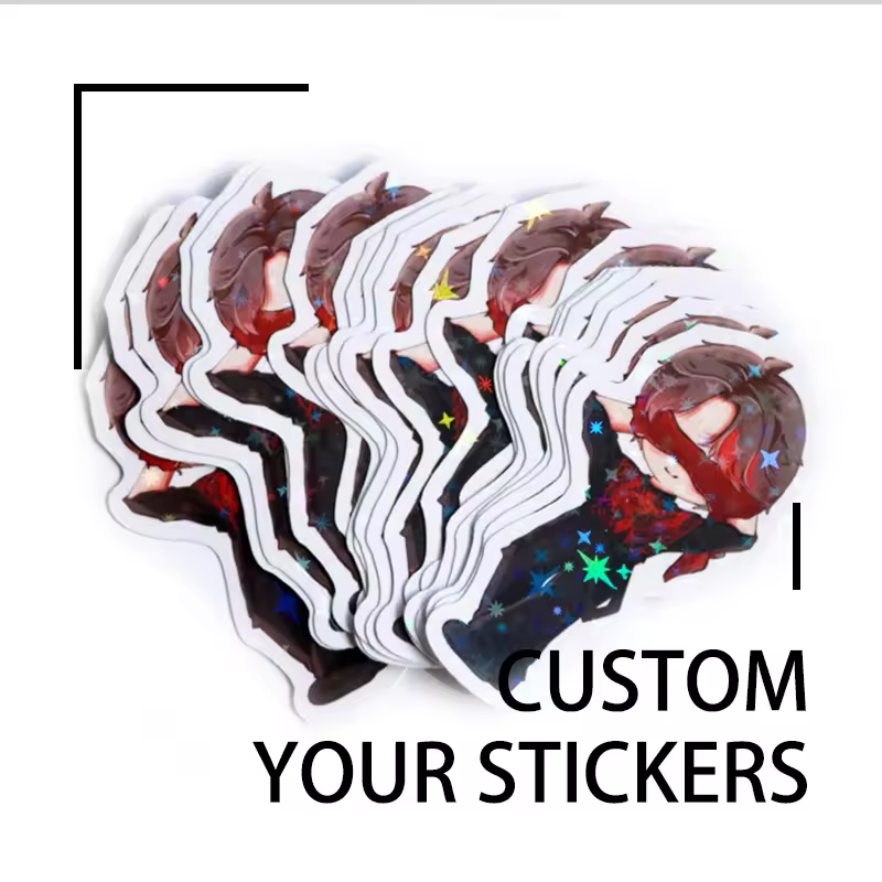 Custom Waterproof Stickers PVC Vinyl Logo Cartoon Design Brand Decorate Laptop Cut Personalized Sticker Glossy Film for Business - Image 2