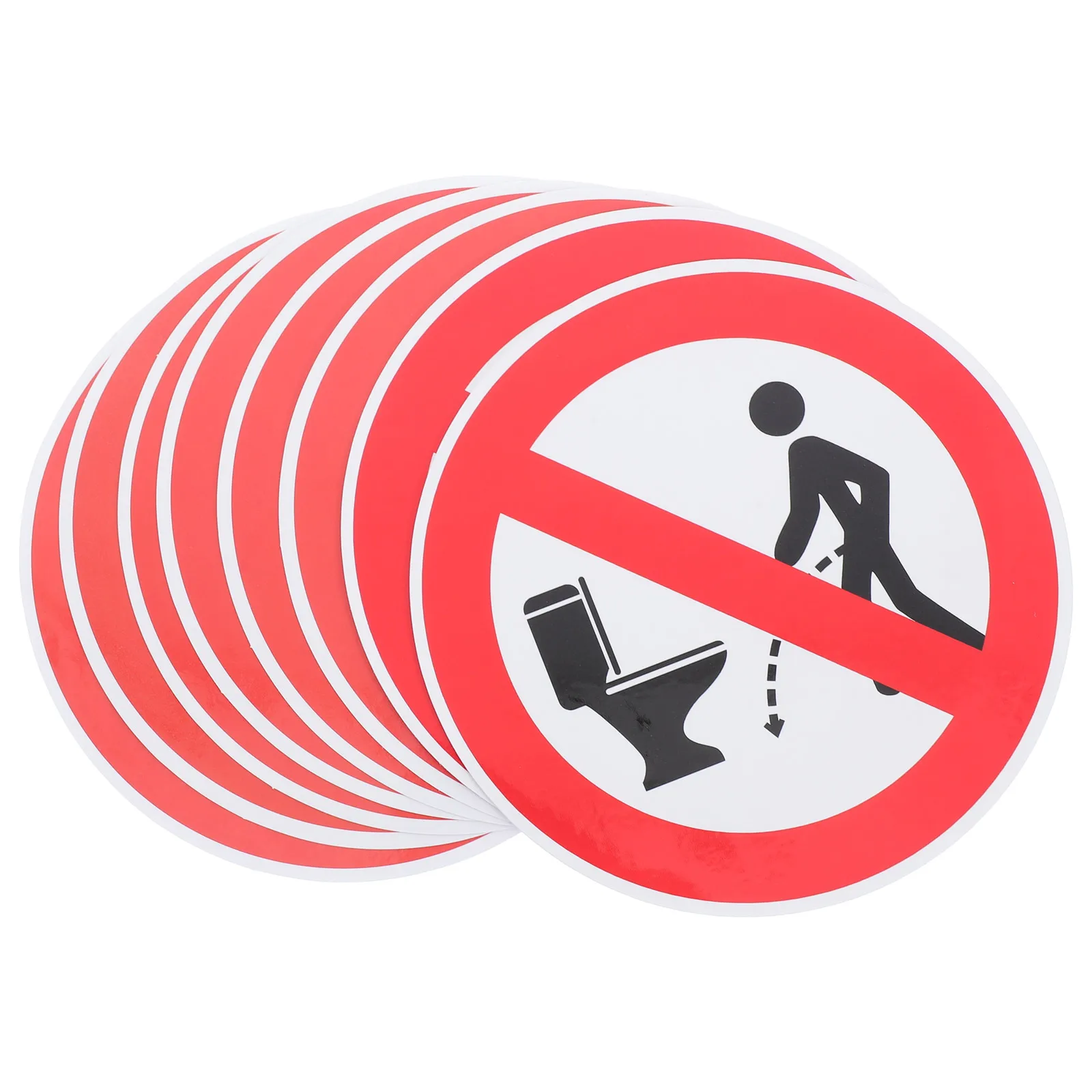 

8pcs Bathroom Stickers Waterproof PVC No Public Signs Reminder Etiquette Restroom Sign Promote Cleanliness Prevent Urination