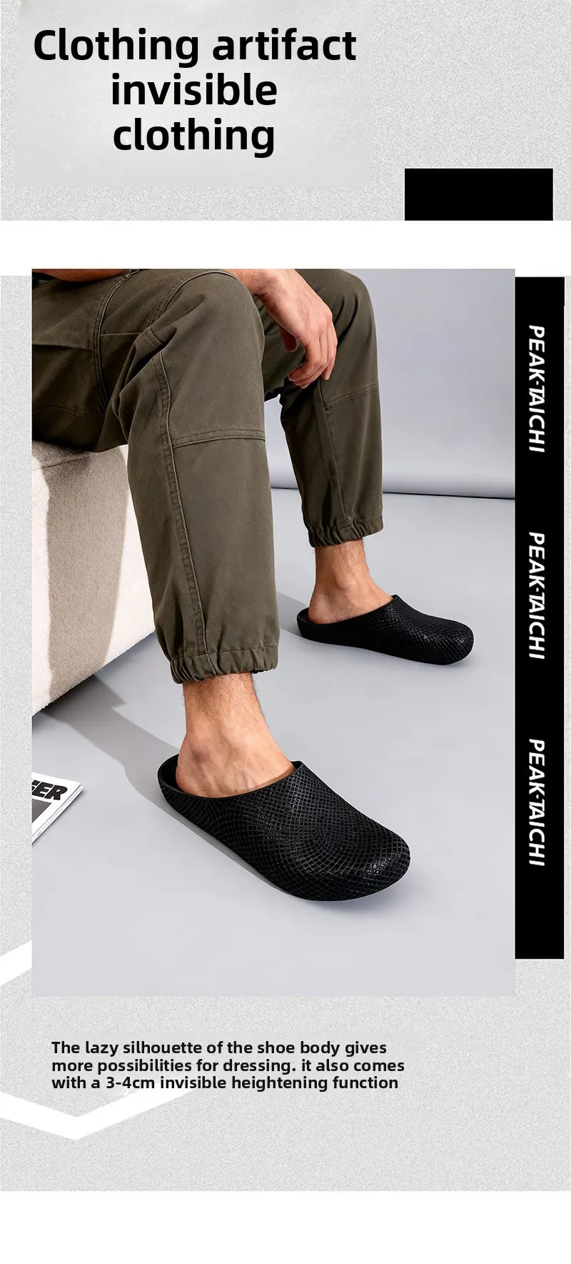 Sommerliche, atmungsaktive, leichte Herren-Clogs mit Belüftungslöchern, rutschfeste Outdoor-Slip-On-Sandalen, halb geschlossene Freizeitschuhe für die Arbeit. – Detail 11