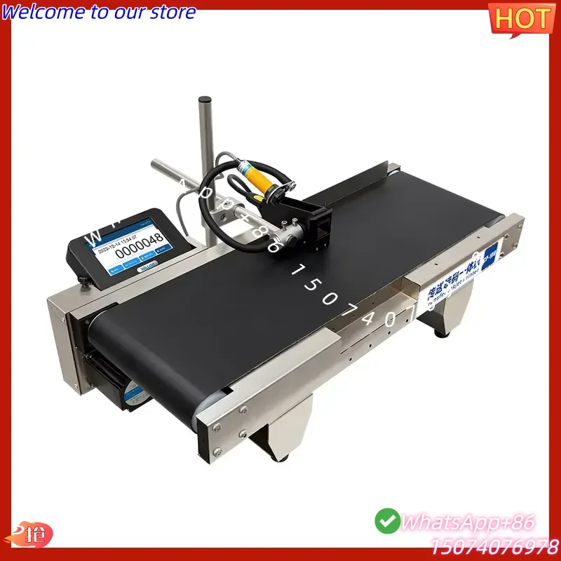 2026 Desktop Mini Tij Inkjet Printer Film & Foil Coding Machine High-Speed Automatic Plastic Bag Date Printing Conveyor Belt