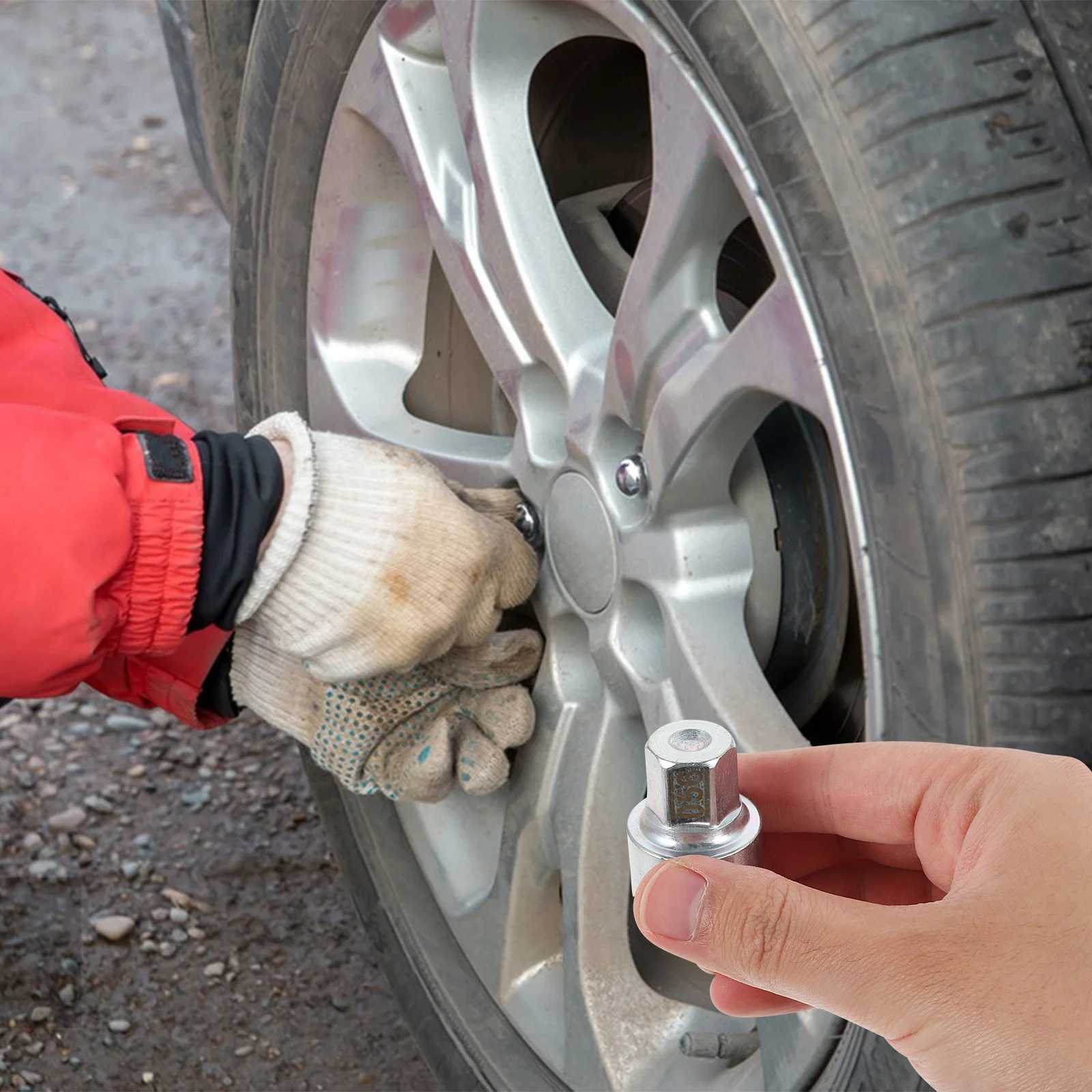 

Car Wheel Lug Nut Automotive Lug Nut Screw Socket Key Practical for DIY Enthusiasts and Professionals Easy Storage