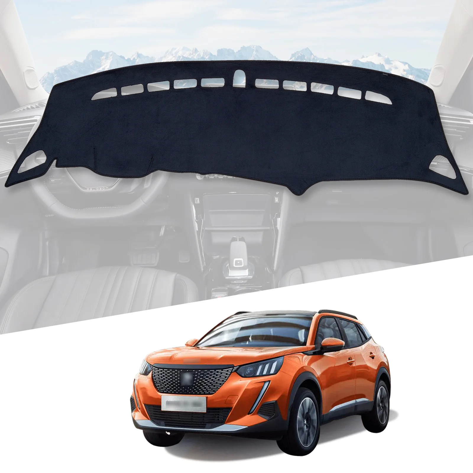 

for Peugeot 2008 e-2008 208 e-208 Dashboard Pad Cover 2019-2022 Dash Mat Dashmat Car Accessories Protective Carpet