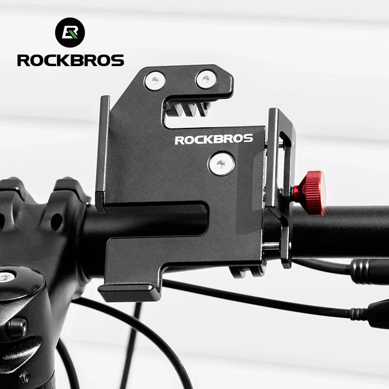 ROCKBROS Bicycle Phone Holder S Clip Ring Holder Aluminum Alloy Anti-Slip for 4.7-7.09inch Phones Moto Motorcycle Stand Bracket