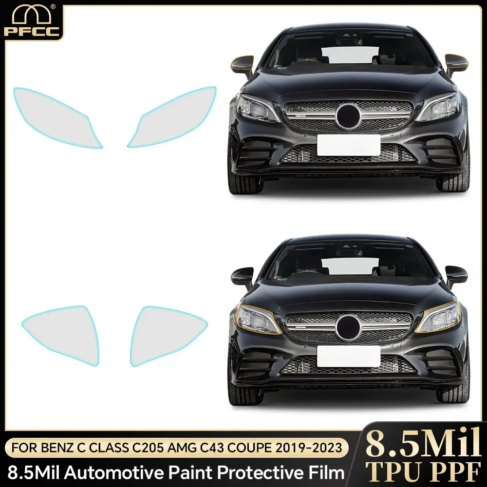 

For Benz C Class C205 AMG C43 Coupe 2019-2023 Headlight Rearview Paint Protection Film Anti-scratch Protective Transparent