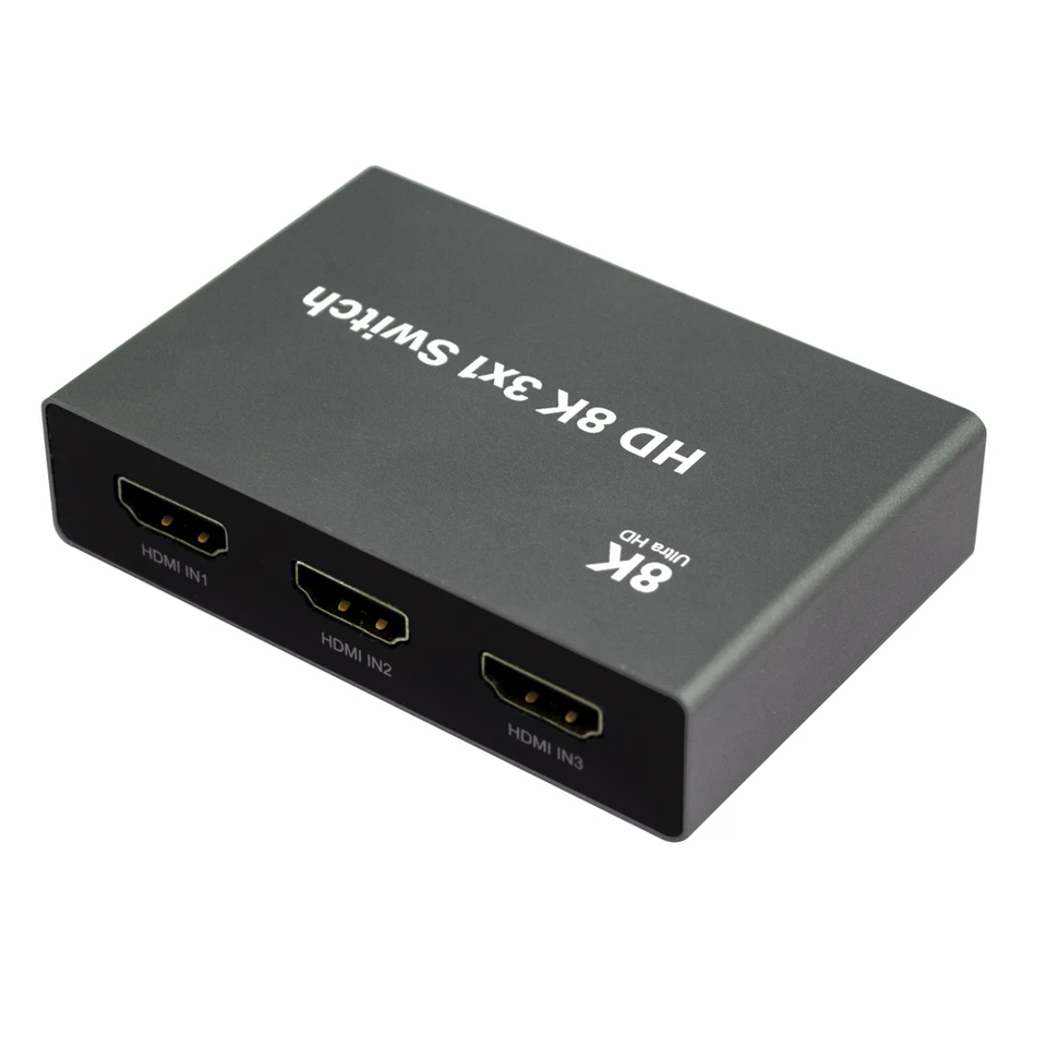 

For HDMI 2.1 Switcher 8K 60Hz 3-in-1 Out Video Splitters & Converters IR Remote Supports LPCMDTS Dolby Digital Dolby TrueHD