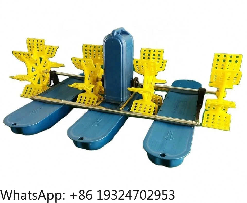 1.5Kw 4 Impeller Increasing Oxy gen  Solar Aquaculture Machine Fish Pond Shrimp Impeller Paddle Wheel Aerator
