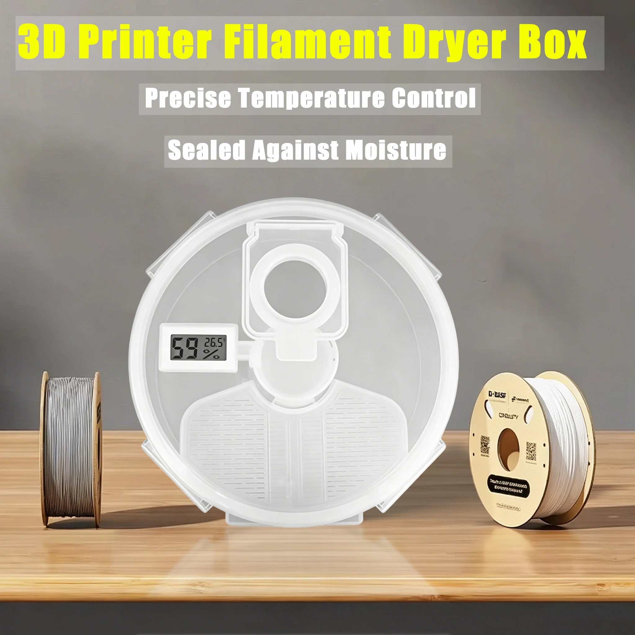 3D Printer Filament Dryer 2-in-1 Filament Dryer and Storage Box Dustproof Anti-Moisture PETG Sealed Box 360° Fast Heating