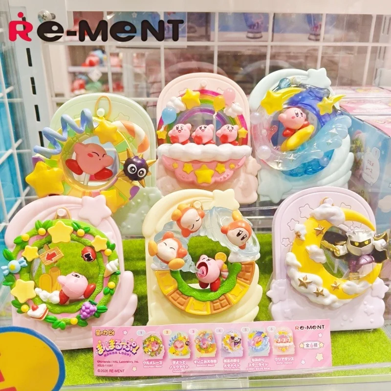 Re-Ment Chubby Kirby Manma Loop See Through Round Figure Blind Box 6 Assorted Styles Anime Collectible Desktop Decor Ornament