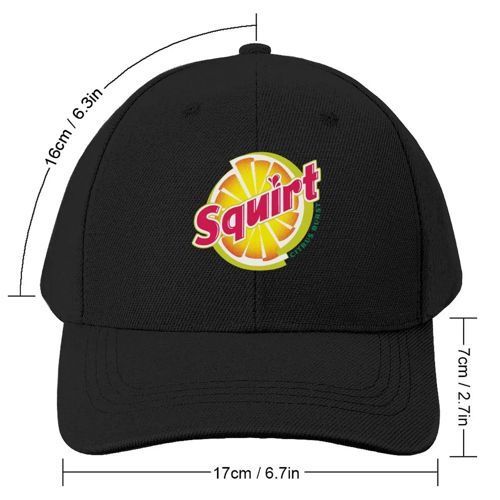 Colorful Obsolete Squirt Soda Logo Introduced in 2002 Baseball Cap summer hat Hat Baseball Cap Hats Man Women's