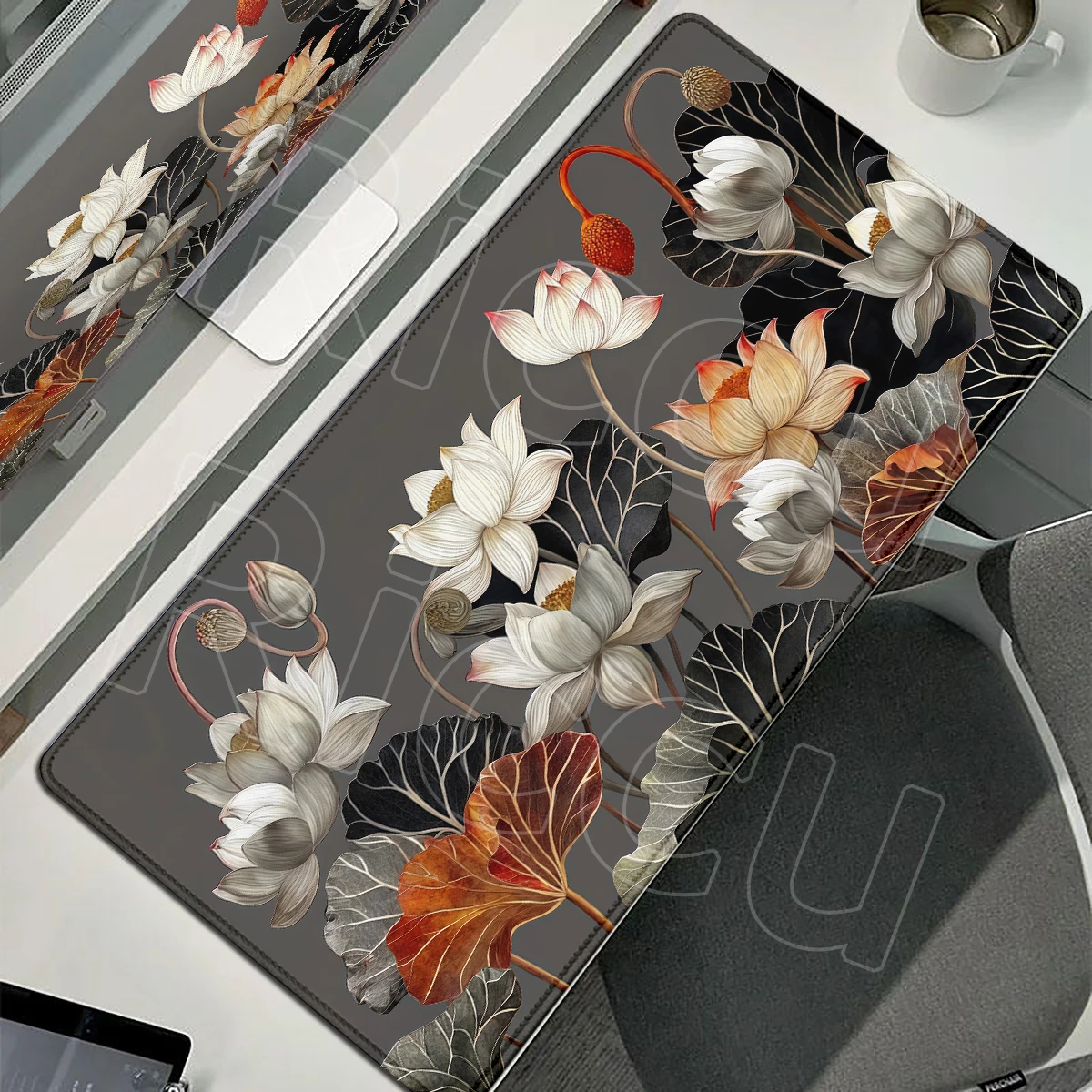Beautiful Lotus Flowers and Plants Mouse Pad Antiskid Washable Extended Mousepads Locked Edge Ultra Smooth Surface Card Playmat