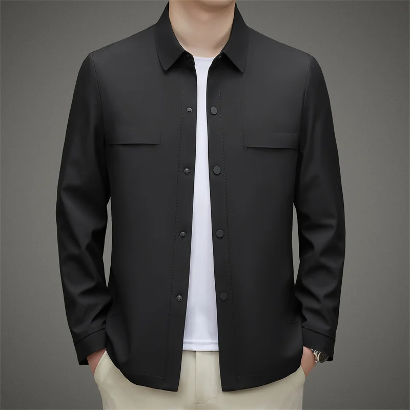 Men's Korean Fashion Short Turn Down Collar Youth Jacket 2023 New Spring and Autumn Men Smart Casual Outerwear & Coats