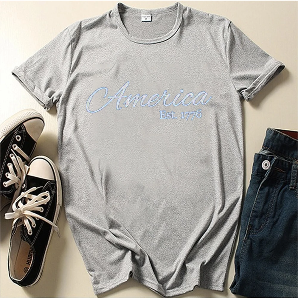 Seeyoushy america est.1776 Befreiungs tag Unabhängigkeit stag gedruckt Top Harajuku 90er Jahre Vintage Top Sommer Mode Damen T-Shirt