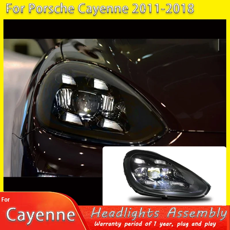 

Фары для Porsche Cayenne, комплект фар 2011-2018, обновление до стиля 2021 года с матричными светодиодными дневными ходовыми огнями