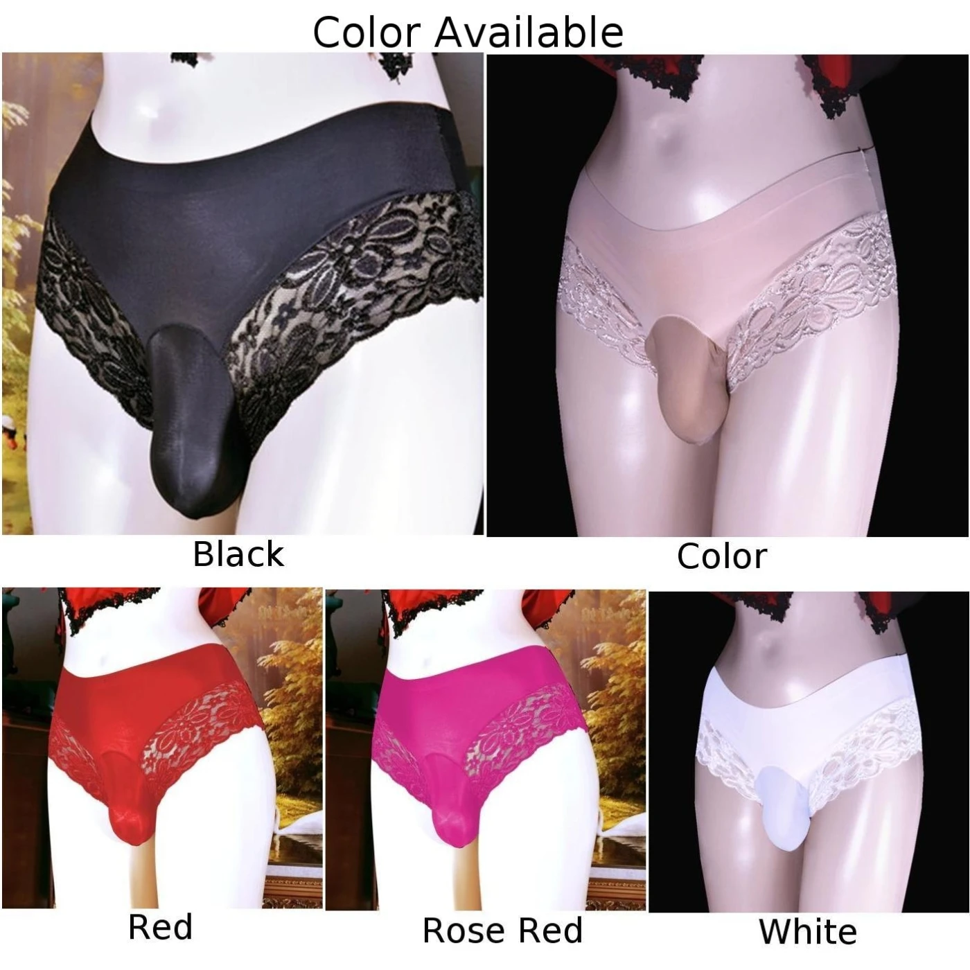 Mens Lingerie G-String Panties Male Gay Sissy Lace Pouch Panties COCK Sheath Bulge Underwear Breathable Bikini Thong Briefs