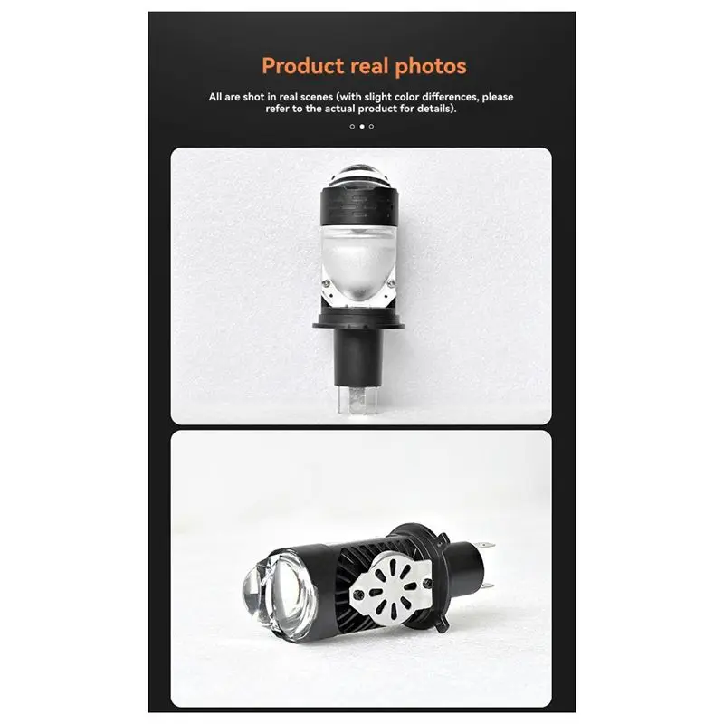 2Pcs H4 Led Headlight Bulbs Lens Plug&Play Dual Lens 12V For Motorbike Car Integrated High&Low -X59A
