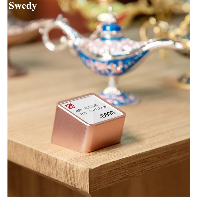 Small Aluminum Base Acrylic Sign Holder Display Stand Jewelry Watch Mini Table Price Label Paper Card Tags