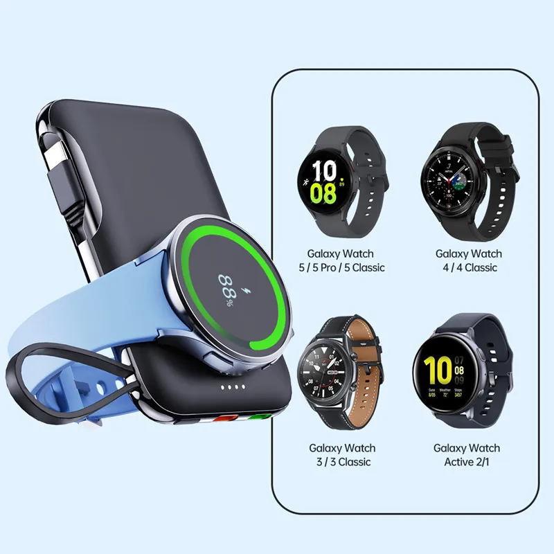 Wireless Power Bank Comes With Cord Portable Watch Wireless Charger For Galaxy Apple Watch External Battery Auxiliary Battery