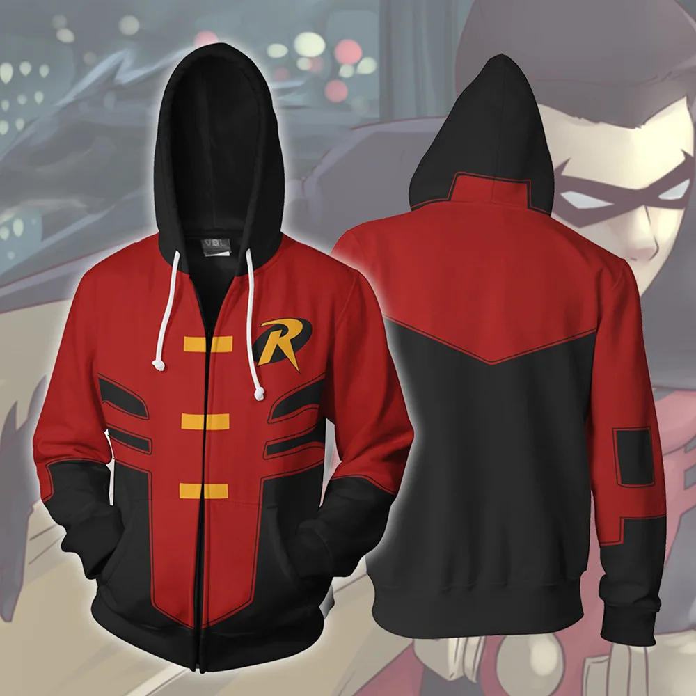 Nuevo estilo Robin T. Drake 3D impreso sudadera con capucha cárdigan Cosplay Anime accesorio