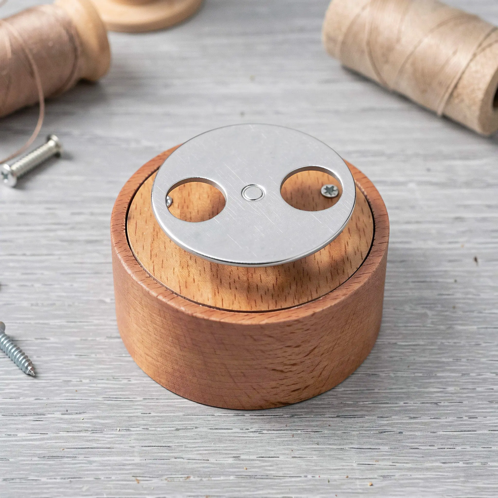 3 Inch Rotating Music Box Movement Round Wood Wind up Mechanism DIY Replacement Rotatable Base for Handmade Music Box Project